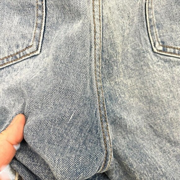 Abercrombie & Fitch Blue Distressed Denim Shorts - Picture 6 of 8